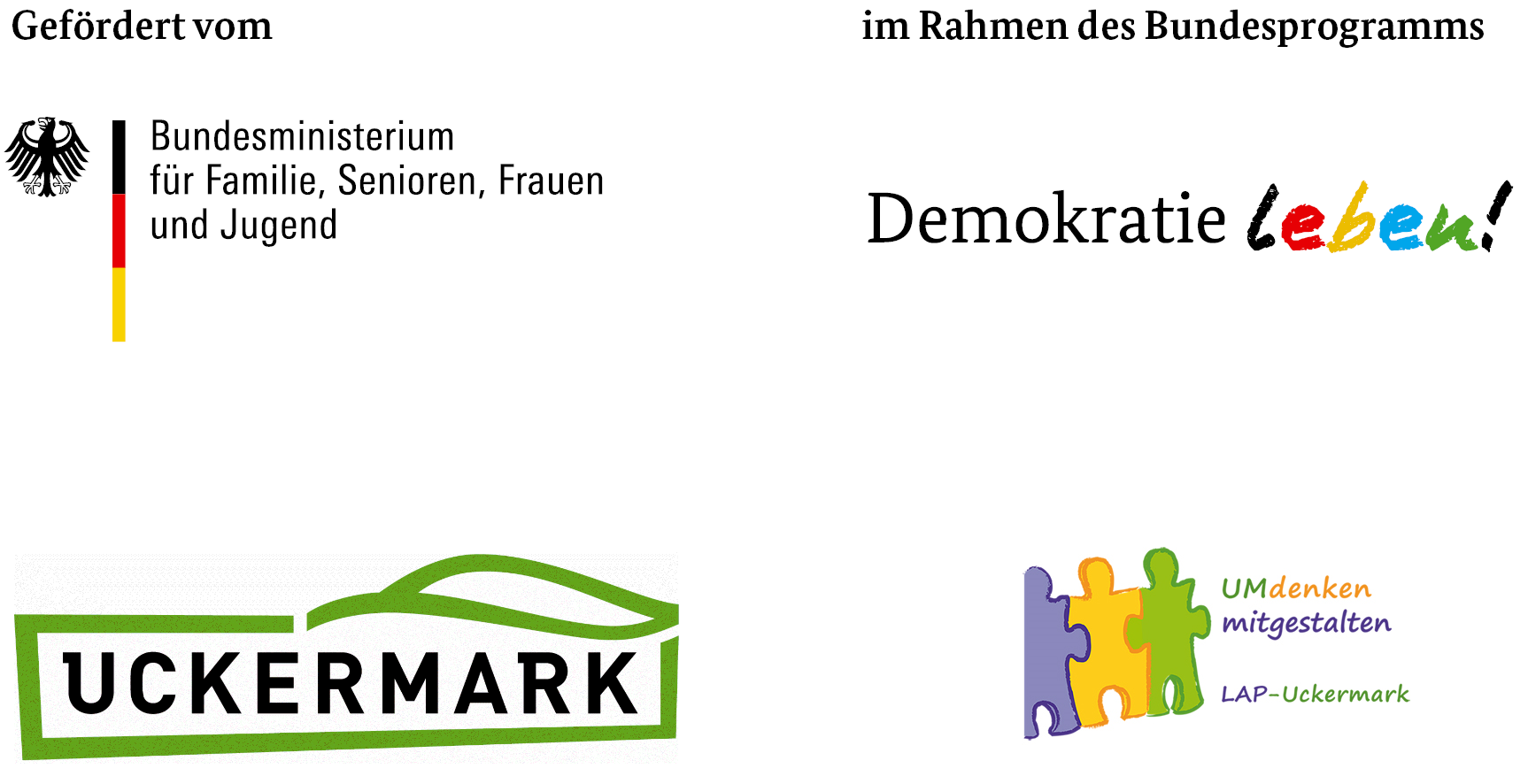 Logos Uckermark Demokratie Leben